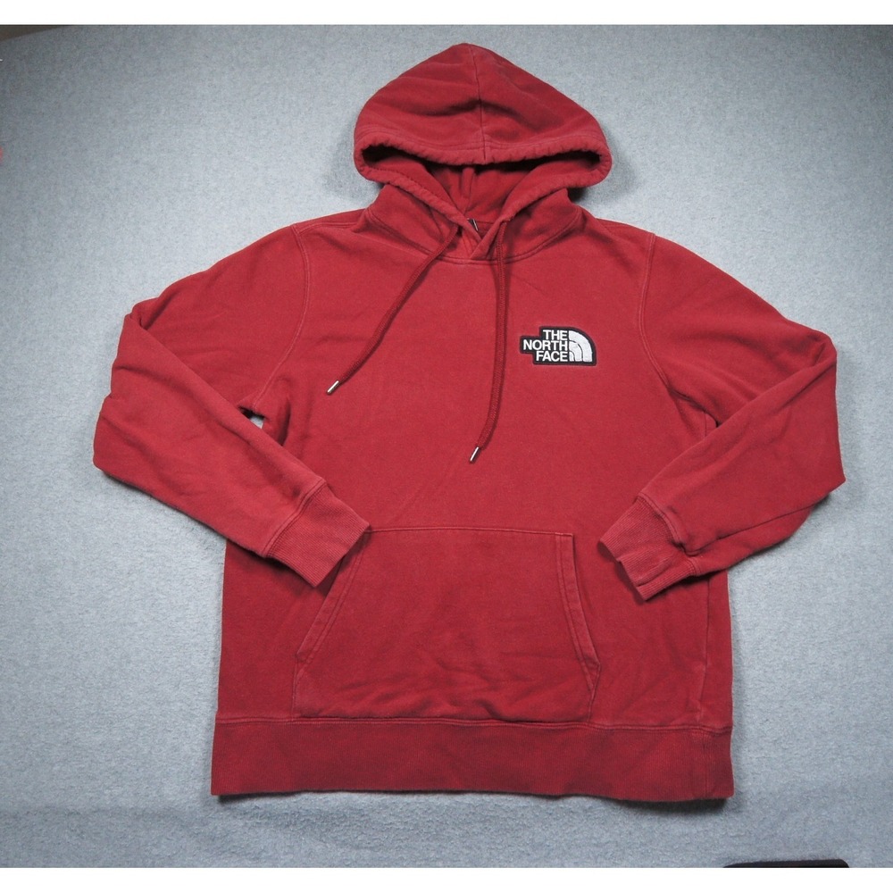 The North Face Sweatshirt Womens Medium Red Hoodie Fleece Pullover Ladies FLAW* - Picture 1 of 11